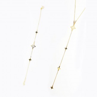 Necklace and Bracelet Gold Set