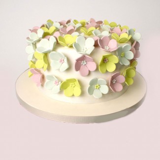 Multi Colored Flowers Cake