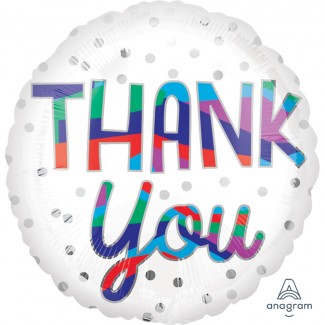 Thank You Silver Dot Balloon