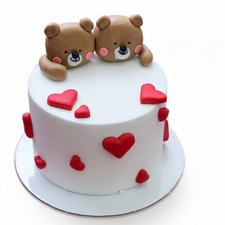 valentine bear cake