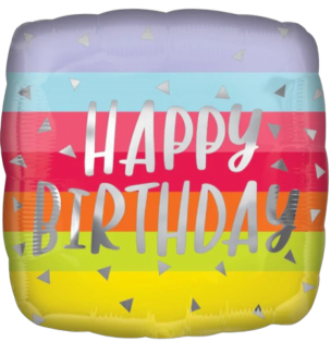 Square Colored Confetti Birthday Balloon