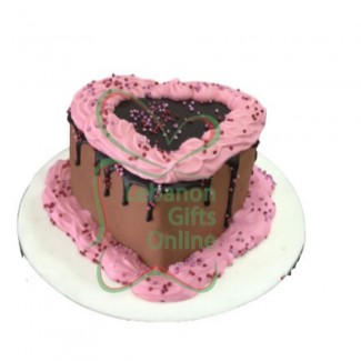 Chocolate Pink Heart Cake