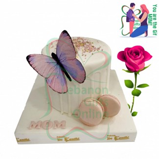 Butterfly Mother's Day Cake Combined With A Rose
