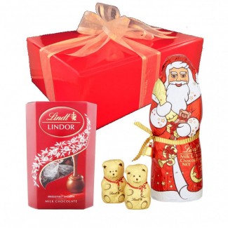 Lindt inside Red Christmas Gift Box