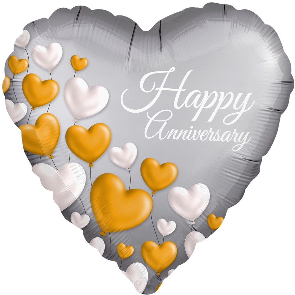 Anniversary Platinum Heart Balloon LebanonGifts